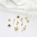 Micro Insert CZ Evil Eye Snake Shaped Charms Brass 14K Gold Plated Designer Charms Pendants for Necklace Bracelets Bulk