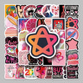 66PCS Factory Straight Sales Creative Fashion Decorative Red Series Stickers Guitar Refrigerator Motorcycle Personality Stickers