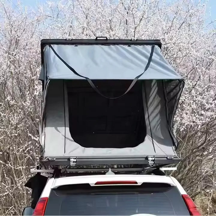 Best Aluminum Hardtop Rooftop Tent for 4WD Waterproof & UV-Resistant 2 Person Foldable Rooftop Tent with Ladder