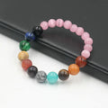 Handmade Elastic Stretch Natural Gemstone Bracelet Beaded Yogic Solar Chakra Energy Planetary Universe for Women Men for Gift