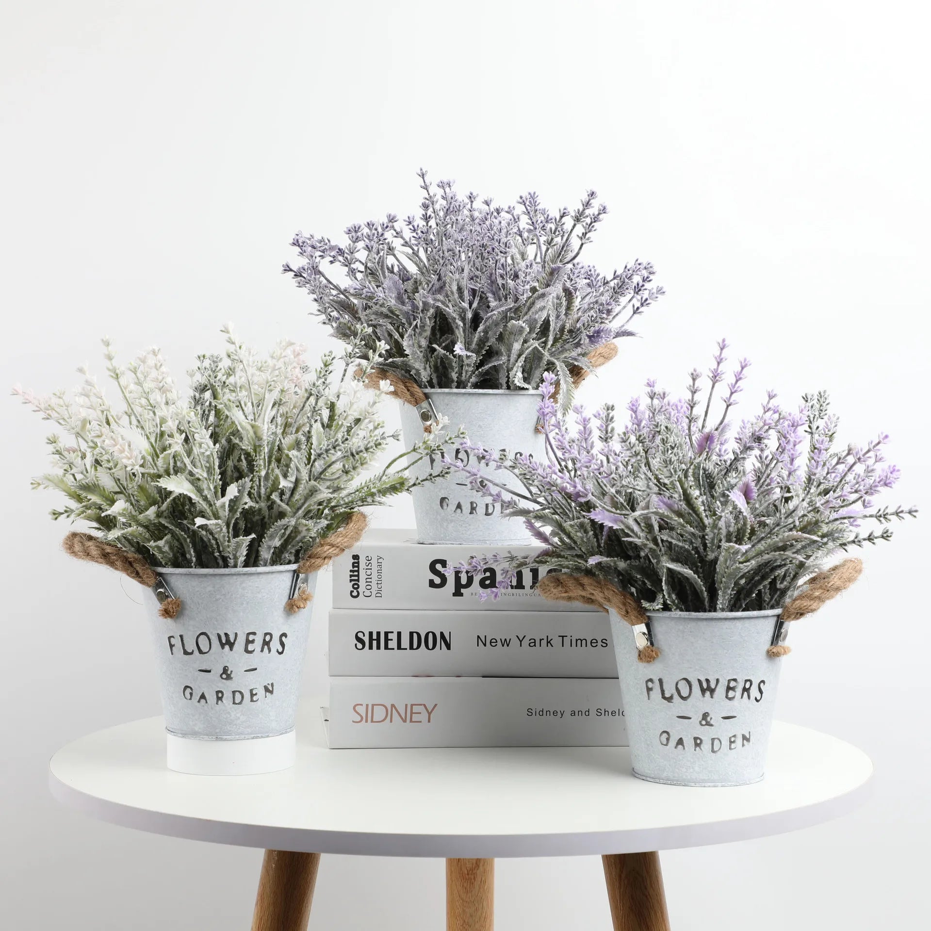 Mini Potted Lavandula Plants Artificial Eucalyptus Boxwood Rosemary Greenery in Pots
