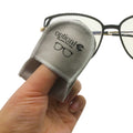 Most Popular Suede Finger Microfiber Glasses Cloth Eyeglass Cleaning Cloth with Silkscreen Printing and Embossing