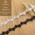 Wholesale Embroidery Hollow Lace Garment Accessories Small Flower Water Soluble Polyester Barcode Lace Trim for Bags 1.87cm