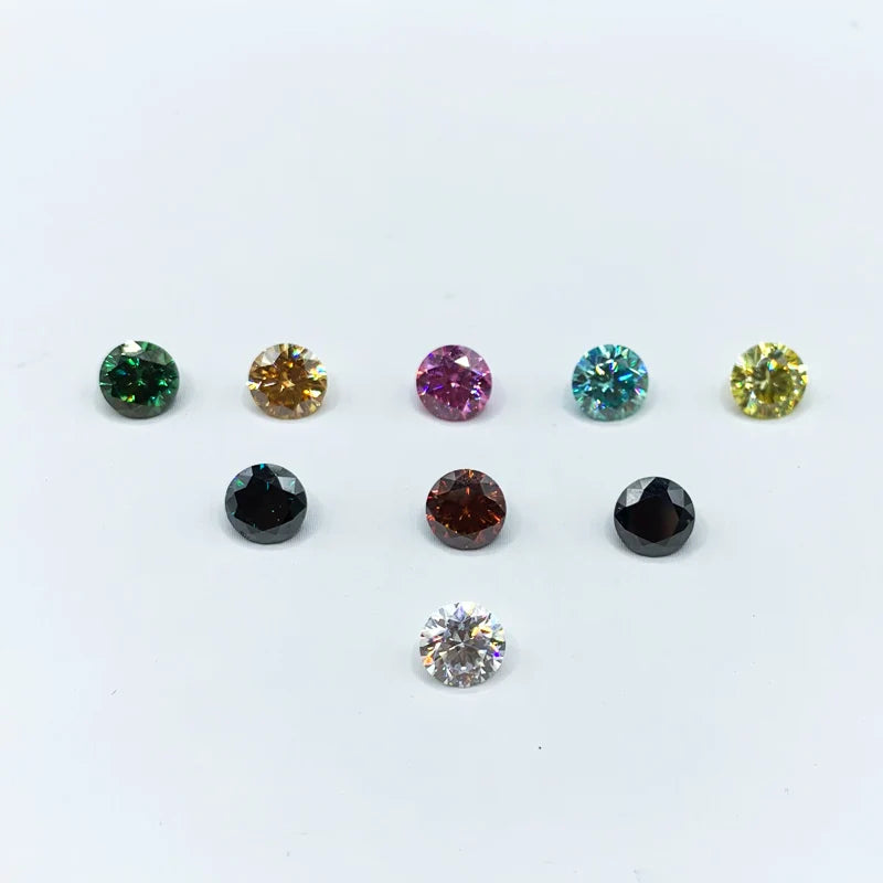 Round Colored Moissanite Diamonds D Color Loose Lab Created Moissanite  for Jewelry Making