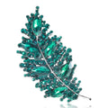 Fashion Design Rhinestone Leaf Brooches for Women Clothes Brooch Metal Lapel Pin Wedding Accessories Jewelry Pin for Hijab Scarf