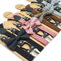Wholesale Adults Suspender Bow Tie Set for Men Women Clip-on Braces Bowties Set Navy Red Suspenders for Men's Party Wedding Gift