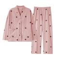 Two Piece Milk Cotton Women's Sleepwear Pajamas Long Sleeve Pajamas and Pants Sets