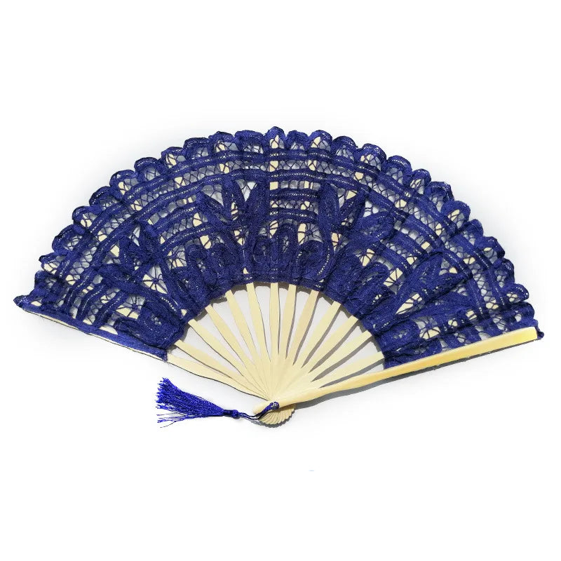 Factory Direct Supply Hand Fan Personalized Lace Dance Hand Fan Wedding Lace Fan