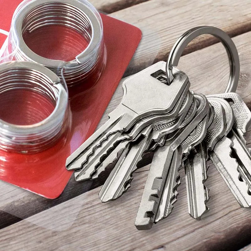 Keyring Blanks 25mm Silver Tone Keychain Key Fob Split Rings Chain Diy Use Hook Diy Crafts Keyholder