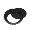 CHEFMADE WK9955 Silver Black Carbon Steel 4" 4 Inch Non-Stick Round Quiche Pan Pie Tart Pan With Removable Bottom
