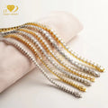 Hip Hop 3mm 4mm 5mm Shining Iced Out Moissanite Diamonds Tennis Chain Bracelet Necklace Boys Girls 925 Silver Tennis Chains