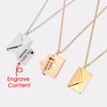 EManco Envelope Locket I Love You Personalized Pendant Necklace for Women Stainless Steel Gold Choker Mother Day Gift