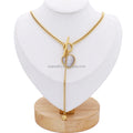 18 K Gold Plated Stainless Steel Heart Necklaces Jewelry Women Rhinestone Acrylic Necklace
