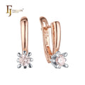 FJ Fallon Fashion Jewelry Earrings Plated in 585 Rose Gold Two Tone Brass Based