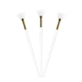 Promotion Gift Cheap Cosmetic Tool White Wood Handle Face Masking Fan Brush