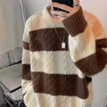 Men's Trendy Hong Kong-Style Fall/Winter Fashion Sweater Breathable Anti-Wrinkle Anti-Shrink Autumn Knitted Loose White Black