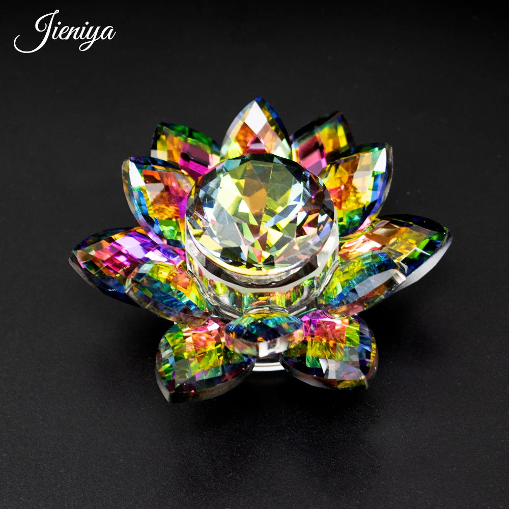 Luxurious Nail Supplies Colorful Crystal Lotus Style Glass Cup Nail Dappen Dish Nail Acrylic Liquid Cup With Box