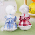 Puppy Clothes Teddy Bear Style JK Campus Dress Skirt for Small Dogs Summer Traction Button Cute Pet Harness Dog Dress