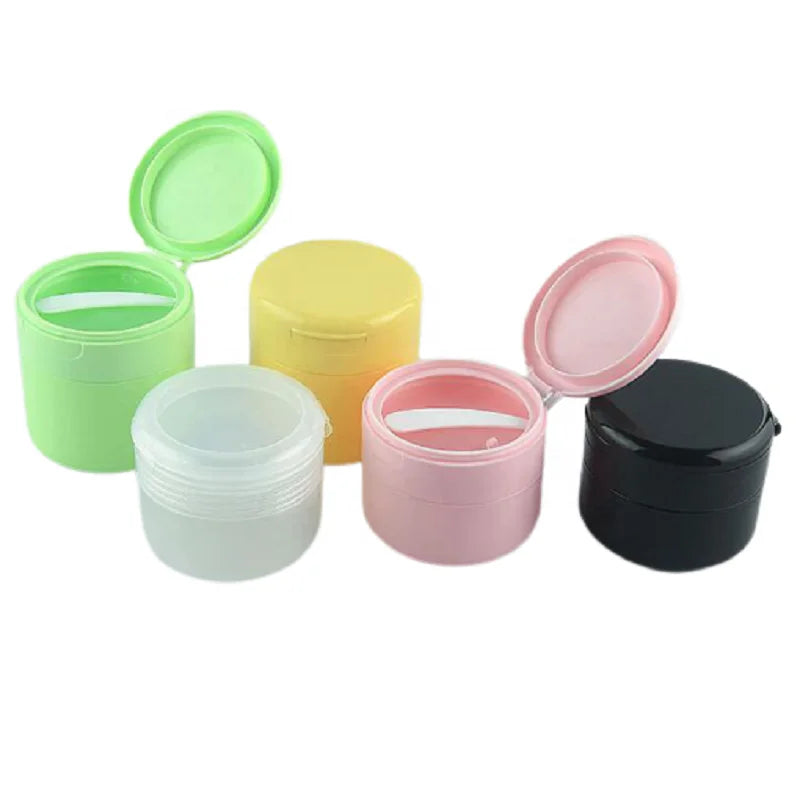100g 150g PP Plastic Cream Jar White Pink Black Green Packaging Bottle Flip Cap Wide Mouth Tooth Powder Box with Spoon