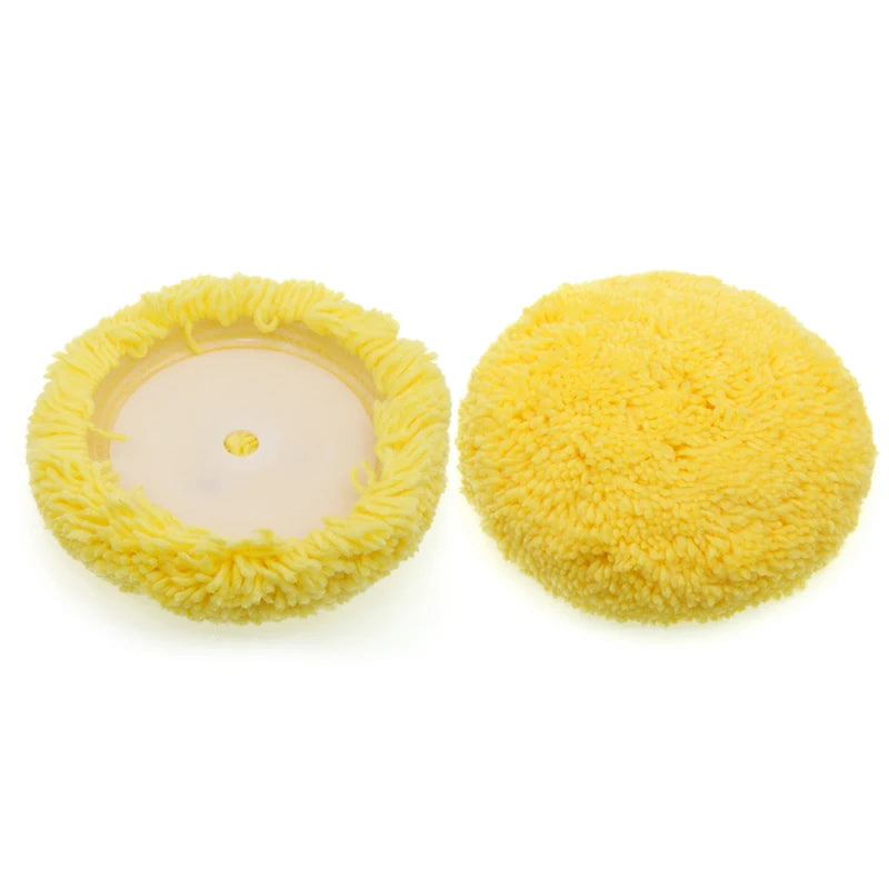160mm Yellow Single-Side Untwisted Wool Buffing Pad OEM Car Polishing Pad for Car Bodies Auto Detailing