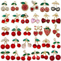 Sweet Cherry Shaped Crystal Charm Fruit Cherry Rhinestone Pendants Craft Supplies for DIY Necklace Bracelet Earring