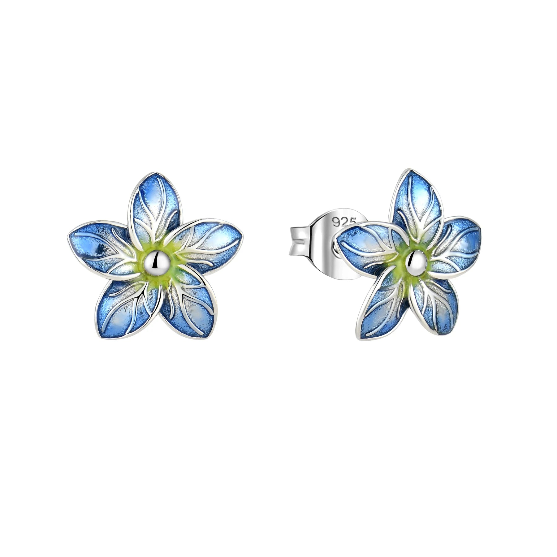 925 Sterling Silver Jewelry Small Stud Earrings with Gold Plating Silver Flower Stud for Women and Kids Enamel Earrings Sets