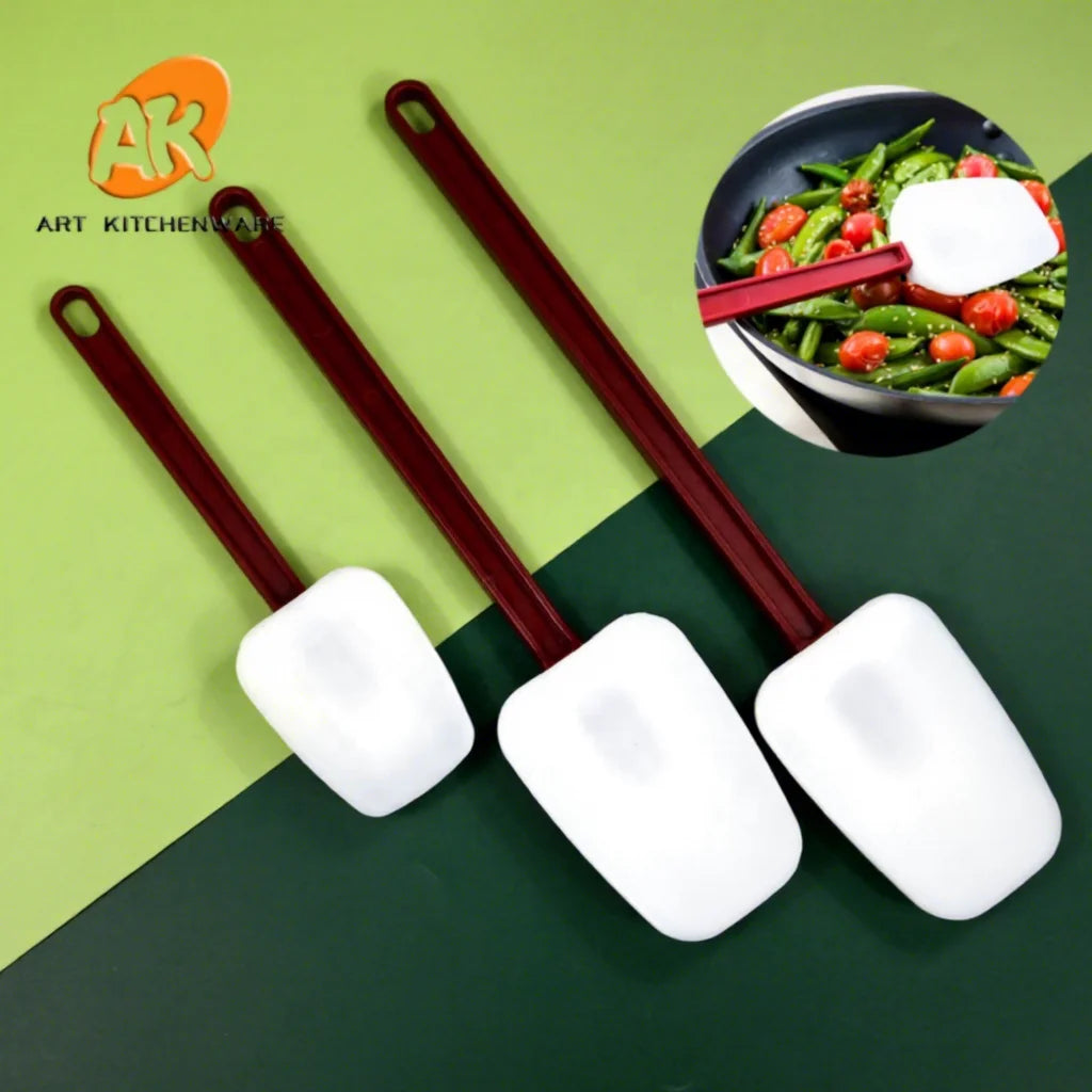 AK High Heat Food Grade Silicone Spatula with Plastic Handle Baking Pastry Cake Icing Kitchen Utensil Gadget Cooking Accessories