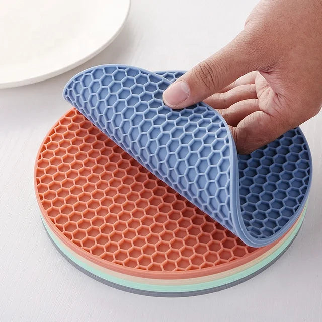 18/14cm Round Heat Resistant Silicone Mat Drink Cup Coasters Non-slip Pot Holder Table Placemat Kitchen Accessories Onderzetters