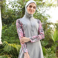 MOTIVE FORCE Custom logo Modest Swimwear Burkinis Wrinkled Waist Muslimah Swimsuit Islamic Muslim Swimwear Women