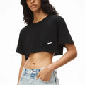 Wholesale Summer Custom logo Crop Top Tshirt for Women Causal Fashion Women 100% Cotton Cropped Tee Shirt