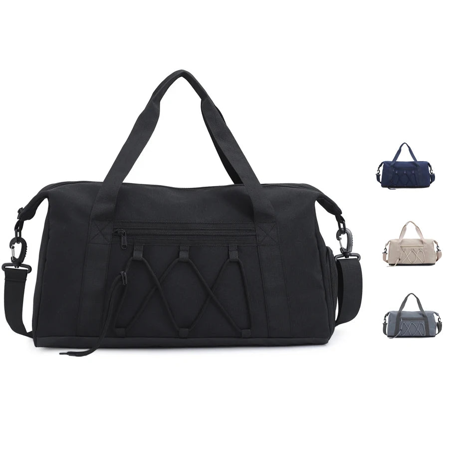Custom Logo Waterproof Weekender Sports Yoga Gym Travel Duffel Bag Overnight Duffle Bag With Shoes Compartment