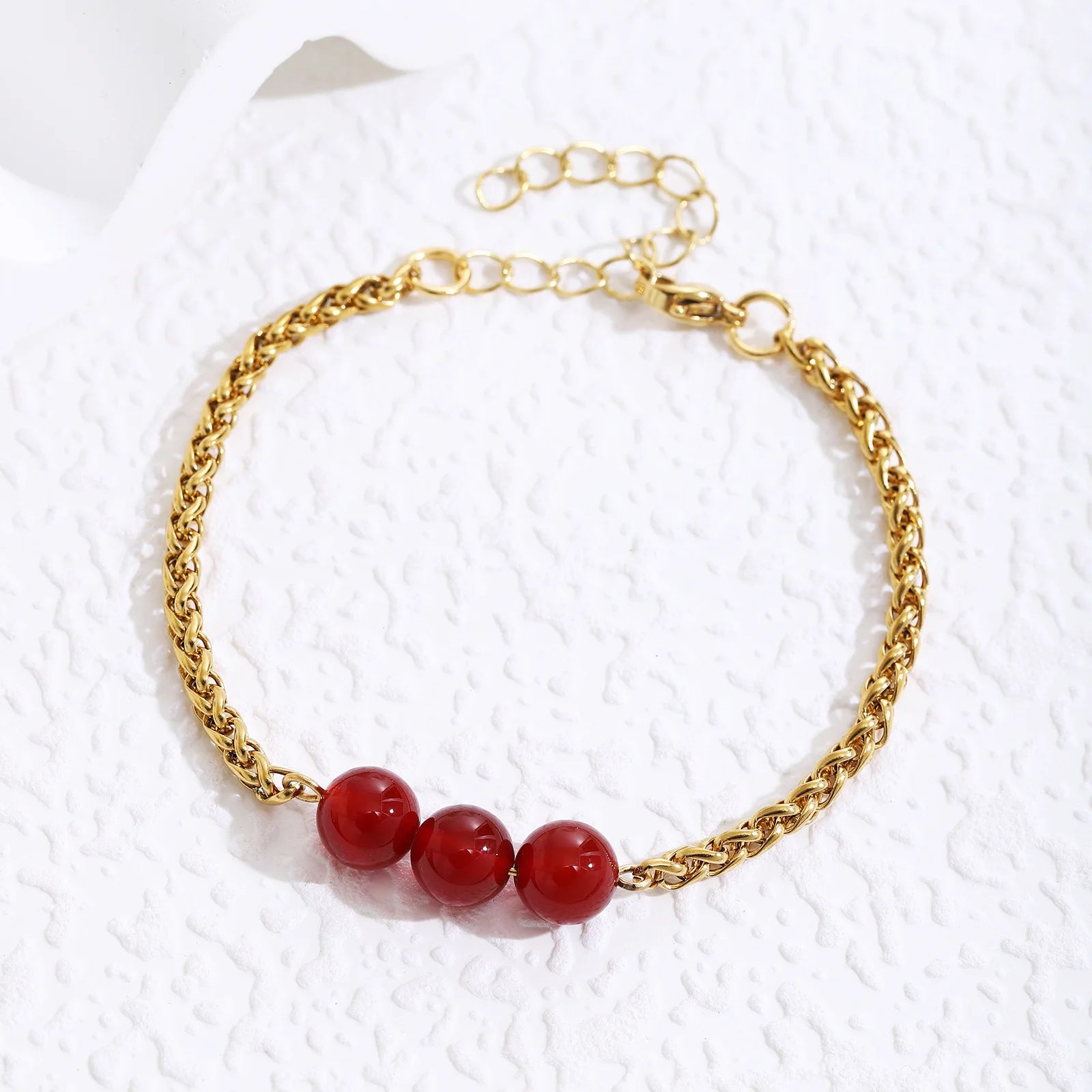 Fashion Retro New Style Gold Silver Stainless Steel High-grade Cat's Eye Stone Beaded Bracelet Ladies Jewelry