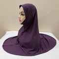 JHUIFVS Islamic Women's Jersey Fabric Summer Hijab Under Scarf with Bone Bonnet and Ninja Design-Four Seasons Adult Headscarf