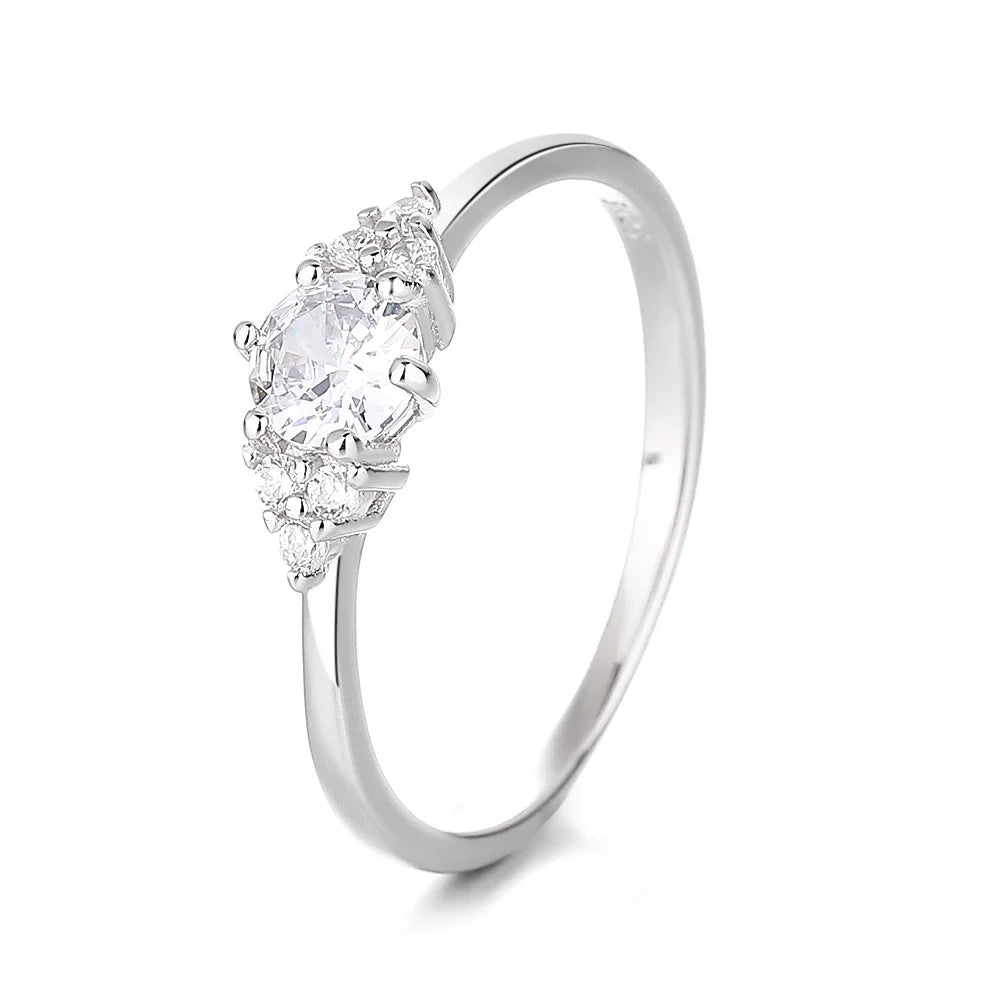 Wholesale Trendy Jewelry 925 Sterling Silver White Cz Diamond Ring Jewelry