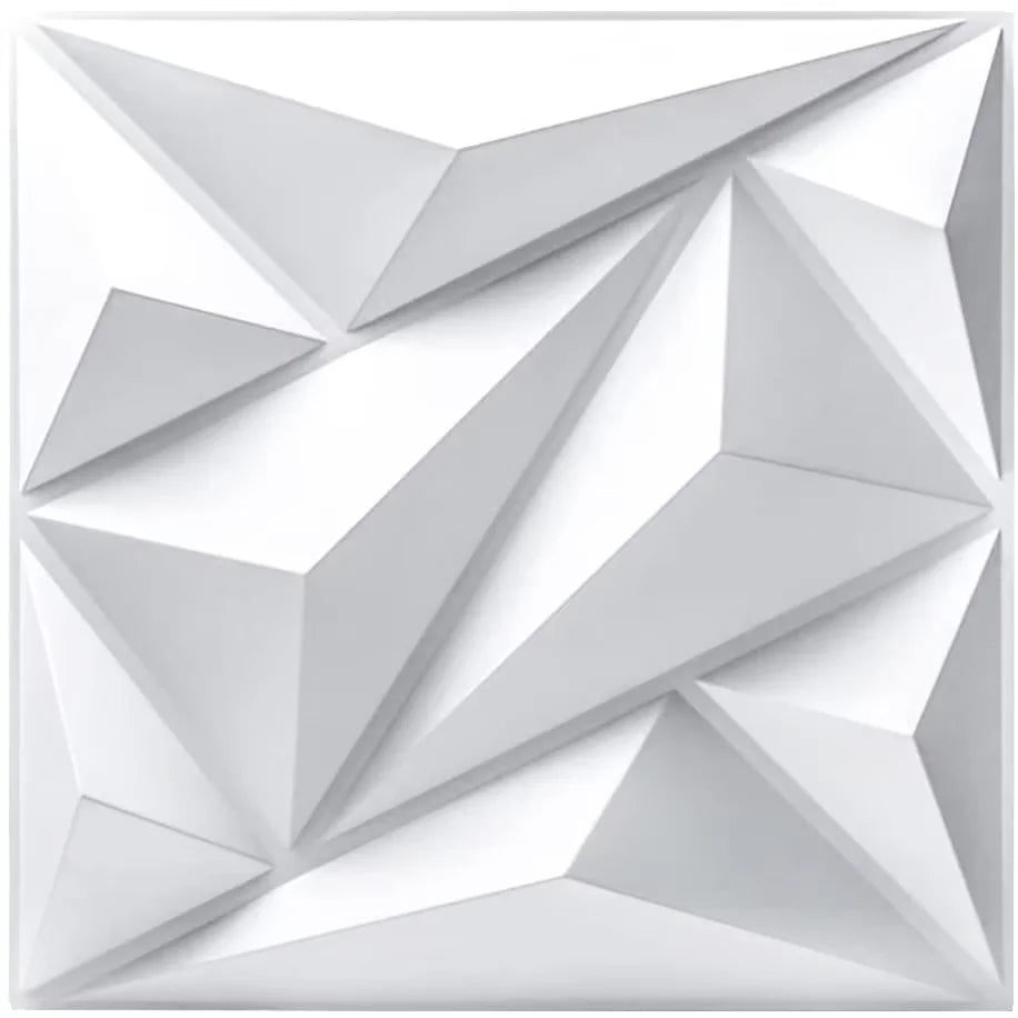 Modern Interior Custom PVC Panel 3D Diamond Shape Matte White Waterproof Plastic Wallpaper for Villa Interior Wall Decorative