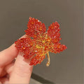 Exquisite Luxury Heavy-Duty Crystal Maple Leaf Brooch Rhinestone Pin Fashion Jewelry Brooches for Women