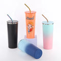 BPA Free Stainless Steel Sport Thermos Cup Travel Coffee Mugs Car Tumbler With Lid and Straw