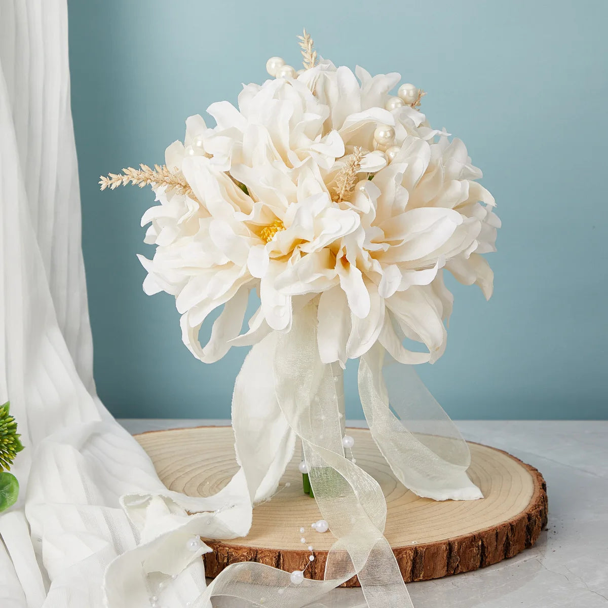 White Artificial Flower for Wedding Decoration Bride Flower Bouquet Rose Valentines Mother Day Artificial Rose Flowers