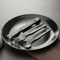 3-in-1 Outdoor Camping Tableware Modern Stainless Steel Portable Picnic Set Vintage Paring Knife Fork Meal Spoon-for Home Hotels