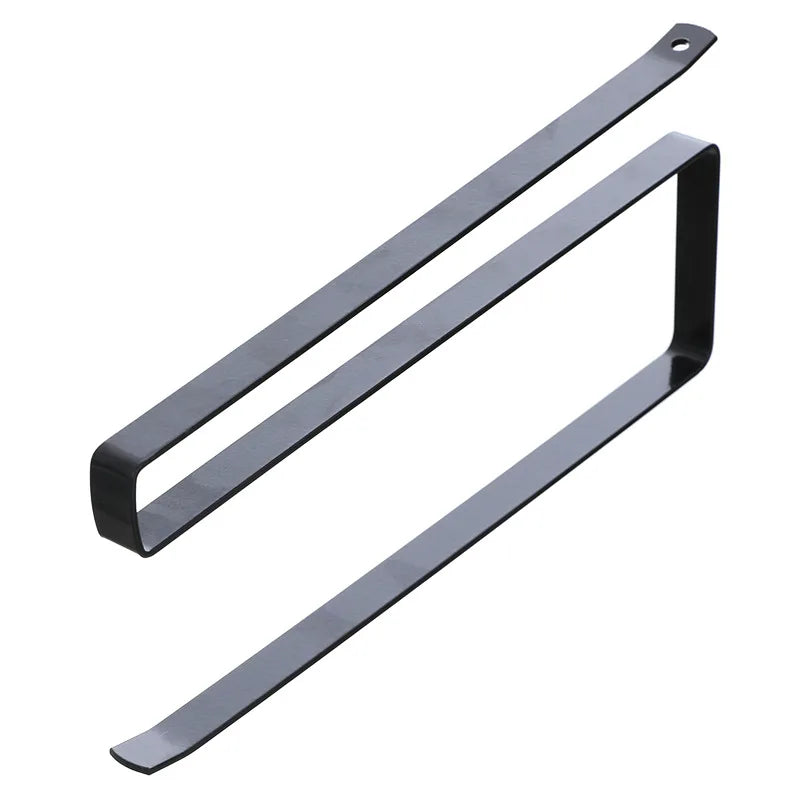 Metal Kitchen Paper Towel Holder Non-punched Cabinet Storage Rack Space Saving Multi-functional