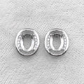 Sterling Silver 6*8/7*9mm Semi Mount Stud Earrings Empty Support Blank Claw Setting S925 Base Holder Without Stone for DIY Inlay