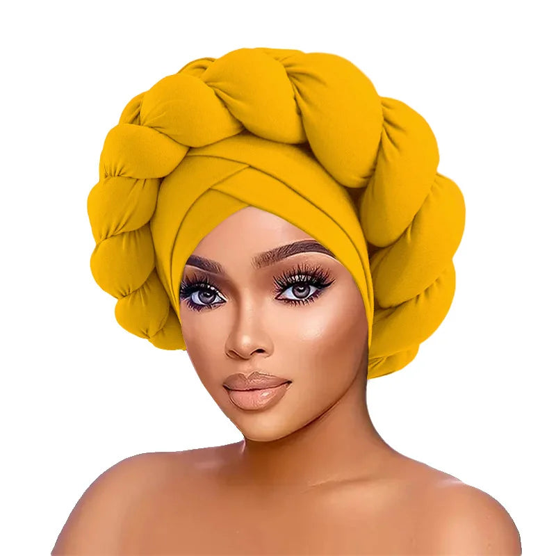 Hair Plain Stretchy African Head Wraps Big Braid African Turban Cap Headscarf Beanie Cover  Bonnet Twist Turban for Women