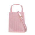 New PVC High-end Jelly Bag Women's Pleated Semi Transparent Square Tote Bag Fashion Ladies Large Capacity Shiny Crossbody Bag