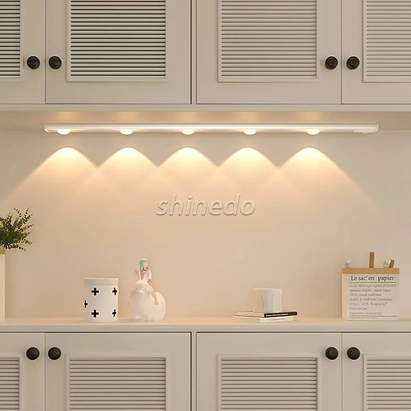 LED Light Cabinet Lamp PIR Motion Sensor Wireless USB Rechargeable Wardrobe Indoor Cabinet Light