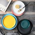 Nordic Style Macaron Ceramic Charger Dish Plate Shallow Round Morandi Home Restaurant Dinner Plate Colorful Ceramic Plate