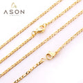 Ason Fashion Wholesale Stainless Steel Necklace Chain Jewelry 18k Gold Plated Figaro Chain Men Necklace