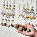 Wholesale Natural Crystal Quartz Sun Catcher Wind Chime Engraved Dreamcatcher Hanging for Home Rainbow Decor