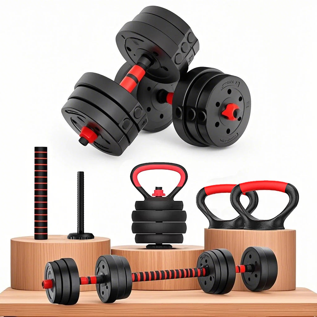 Hot Selling Fitness Equipment Dumbbell 2 in 1 40kg Adjustable Gym Equipment Dumbbell Barbell Set