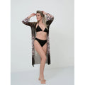 New Three Piece Swimsuit Leopard Print Cover Ups Bikini Set Wholesale