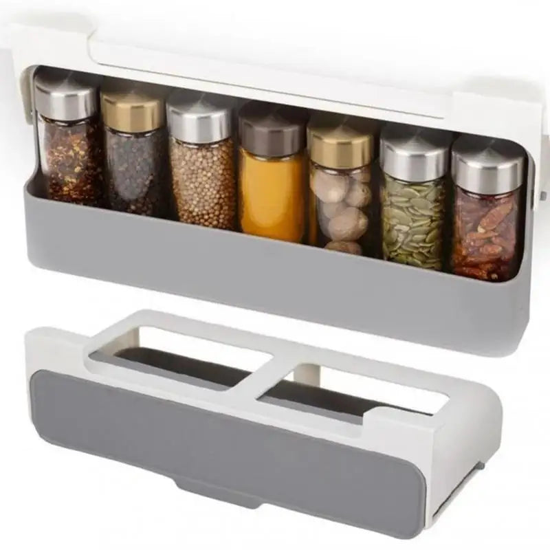 Multi-use Self-adhesive Spice Organizer Rack Seasoning Bottle Storage Rack Kitchen Accessories Storage Holders & Racks Plastic